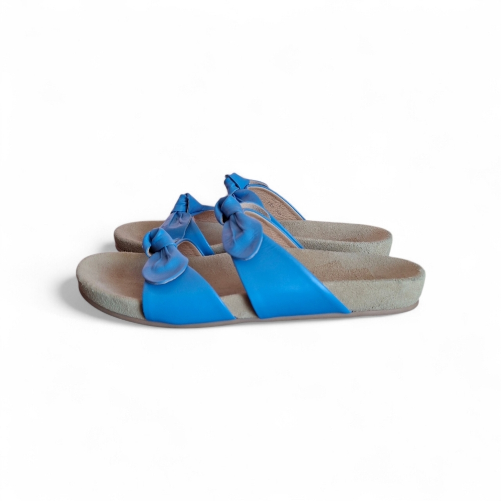 Jack Rogers Annie Summer Sandals Double Knot Bow 7.5 Beach Blue - Picture 2 of 5
